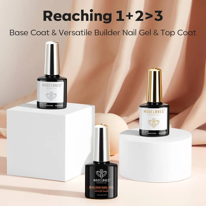 7-In-1 Builder Nail Gel & Top Coat & Base Coat Set 10ml