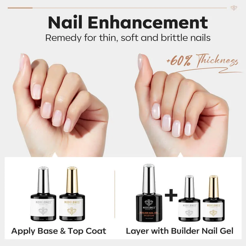 7-In-1 Builder Nail Gel & Top Coat & Base Coat Set 10ml