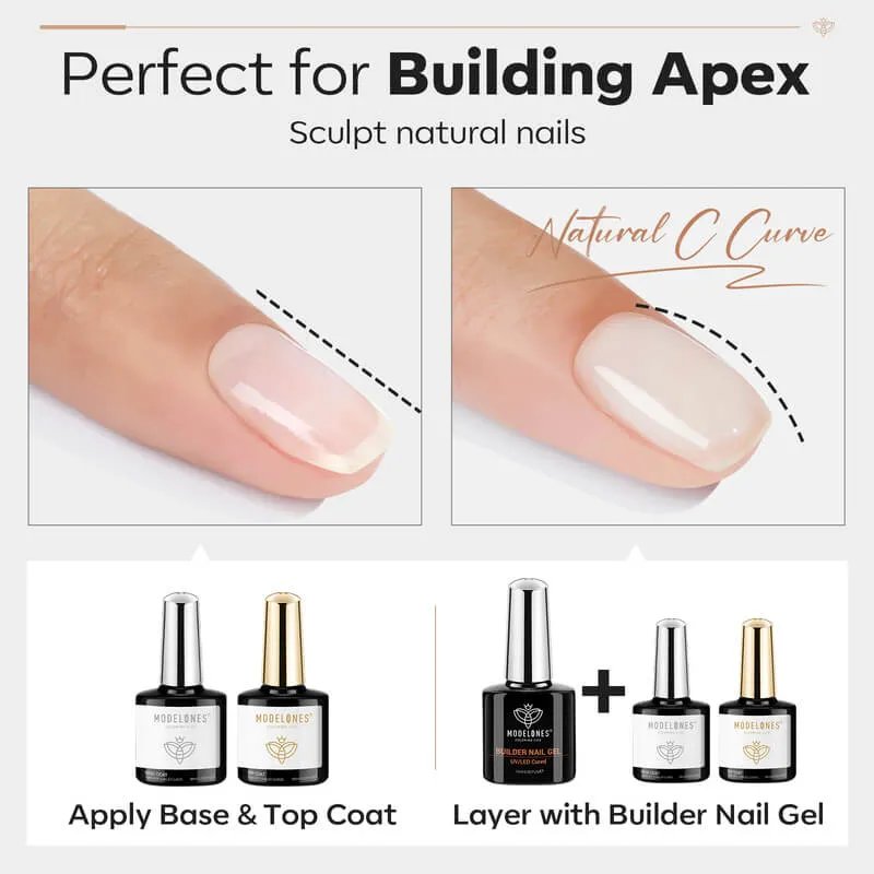 7-In-1 Builder Nail Gel & Top Coat & Base Coat Set 10ml