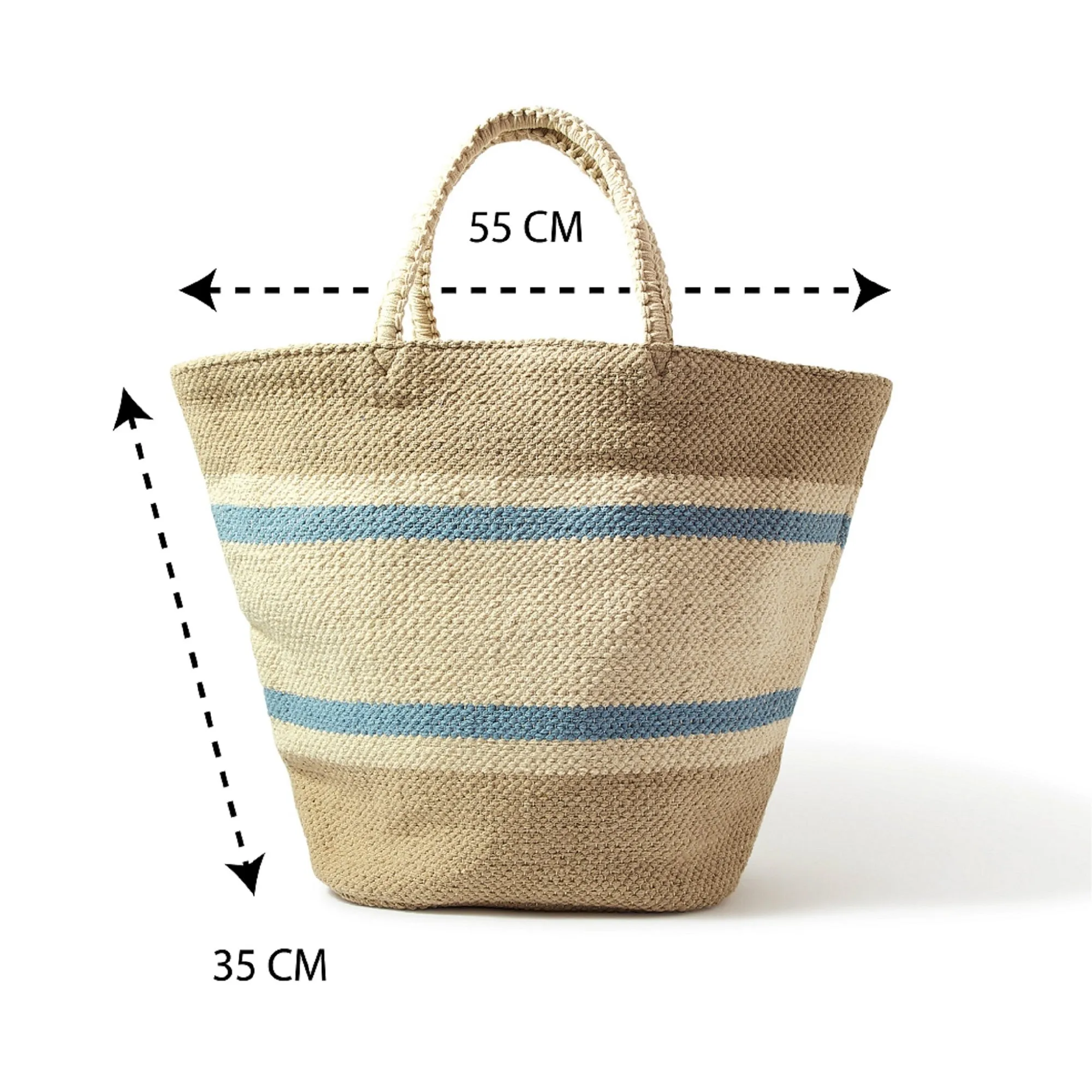 Accessorize London Women's Cotton Blue Stripe handheld Bag