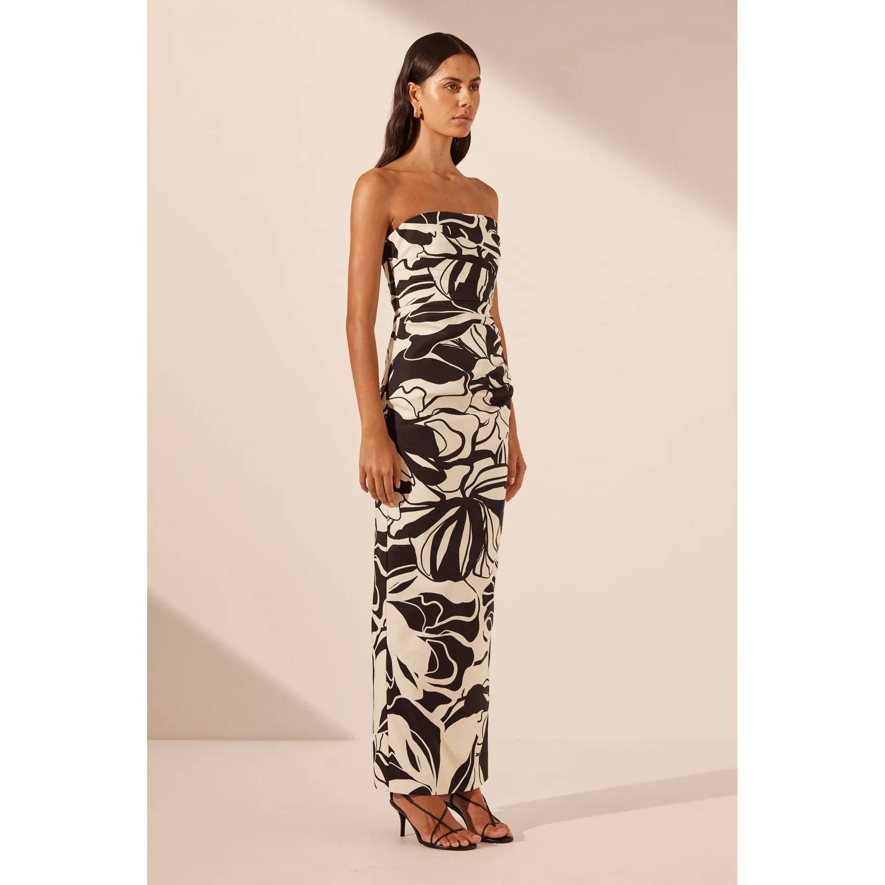 Azize Strapless Draped Maxi dress