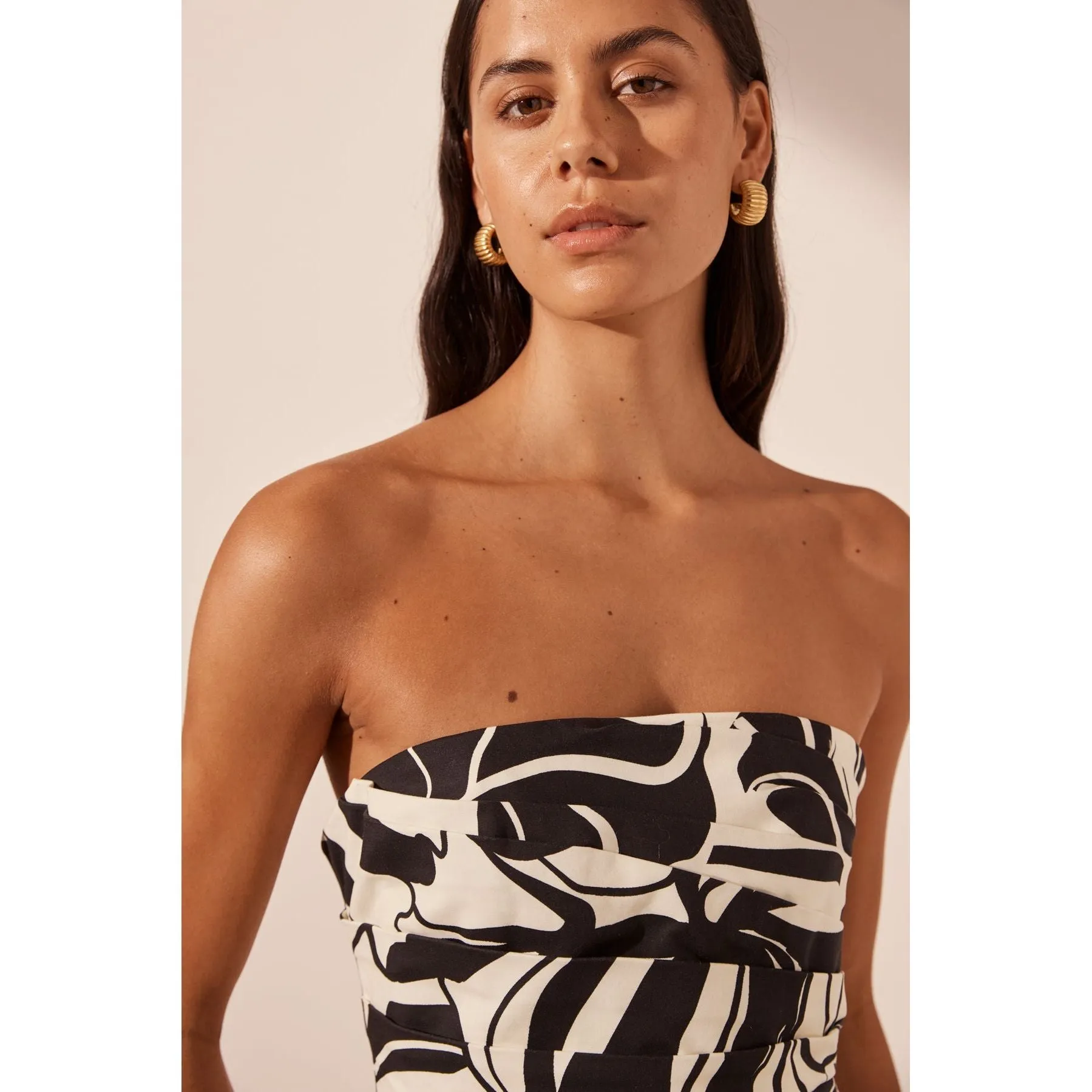 Azize Strapless Draped Maxi dress