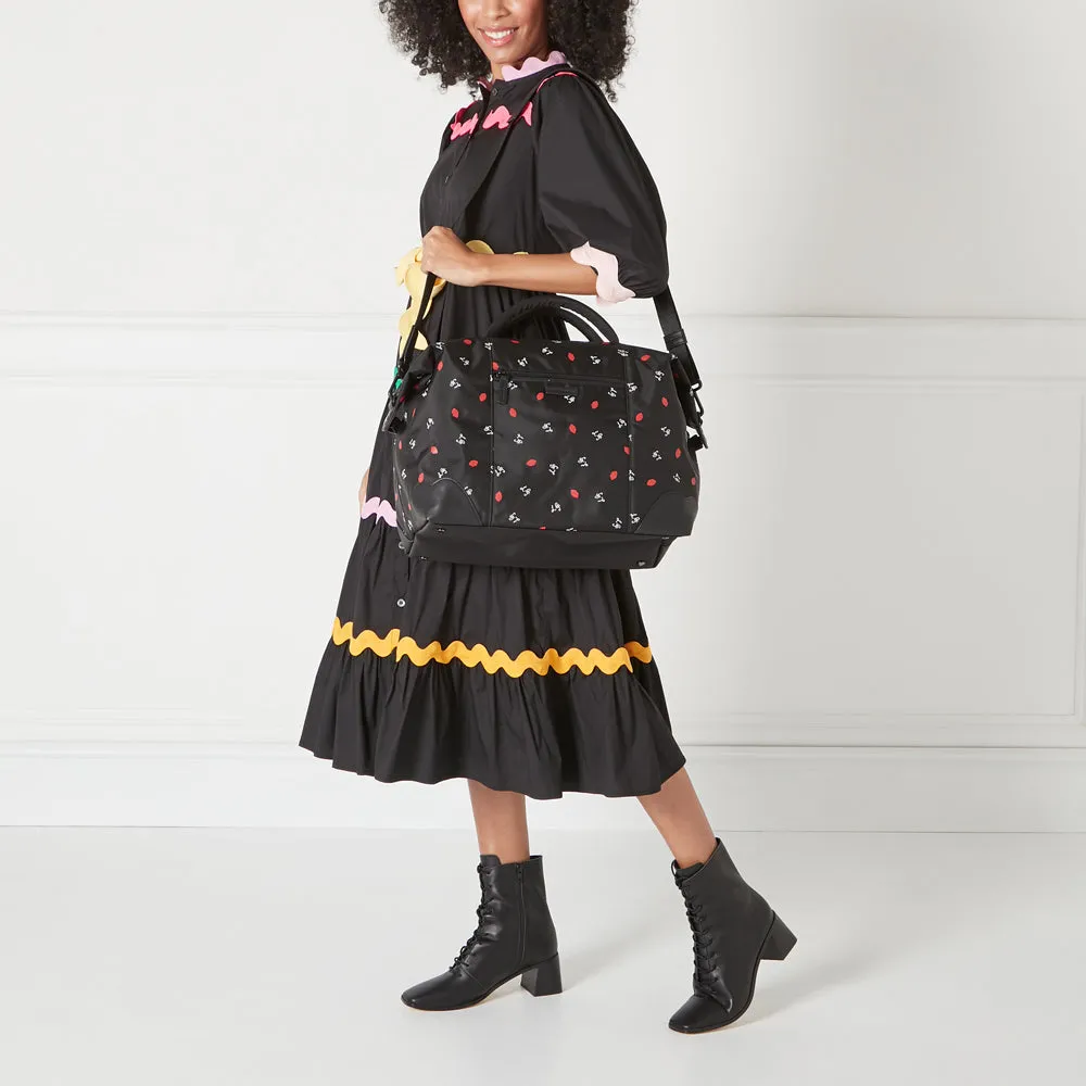 BLACK LG LOGO AND LIPS PRINT FENELLA