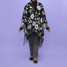 Black Winter Cape Shawl PN4724