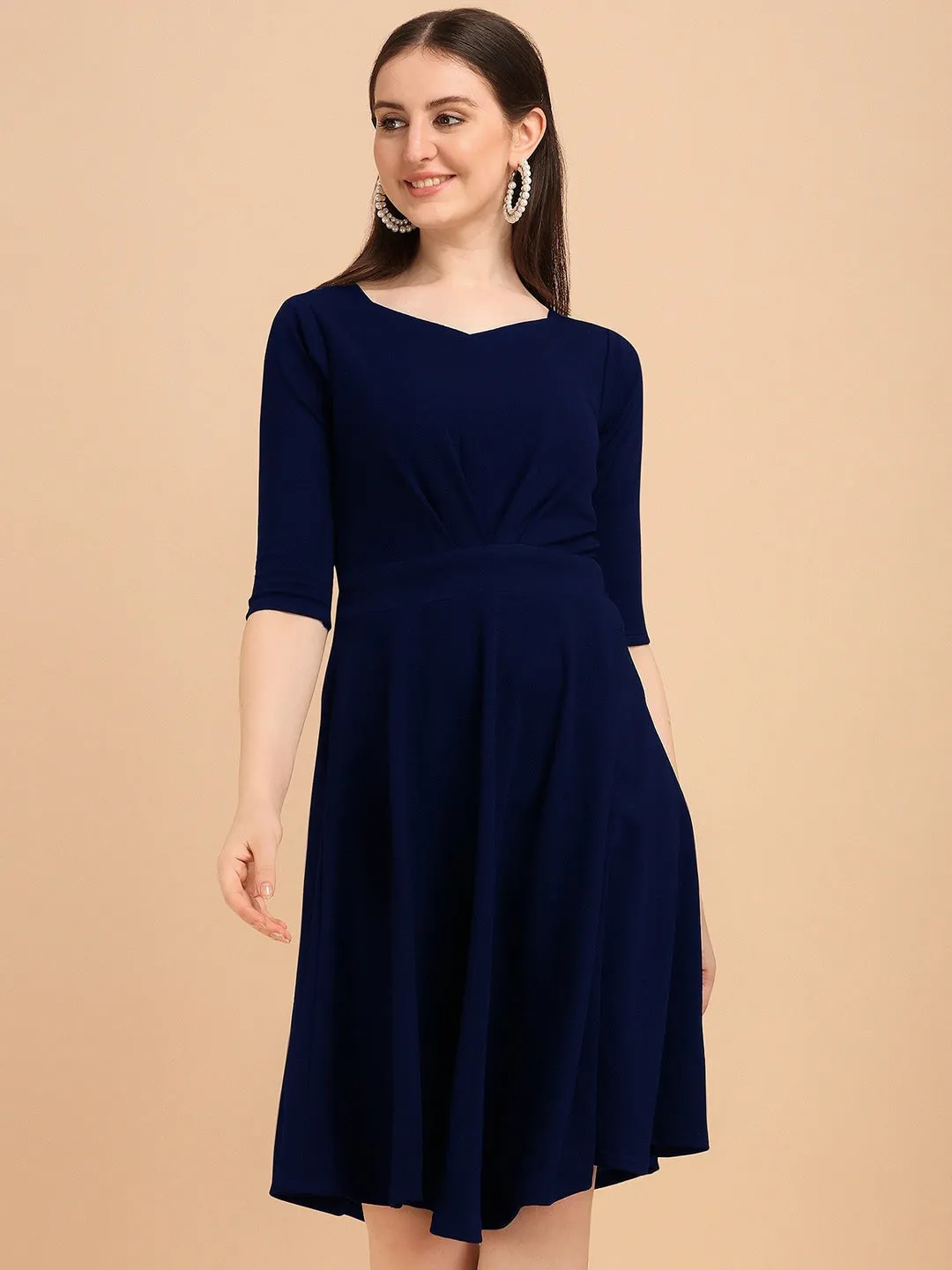Classic Knit Fit & Flare Mini Dress