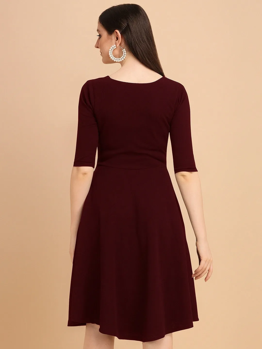 Classic Knit Fit & Flare Mini Dress