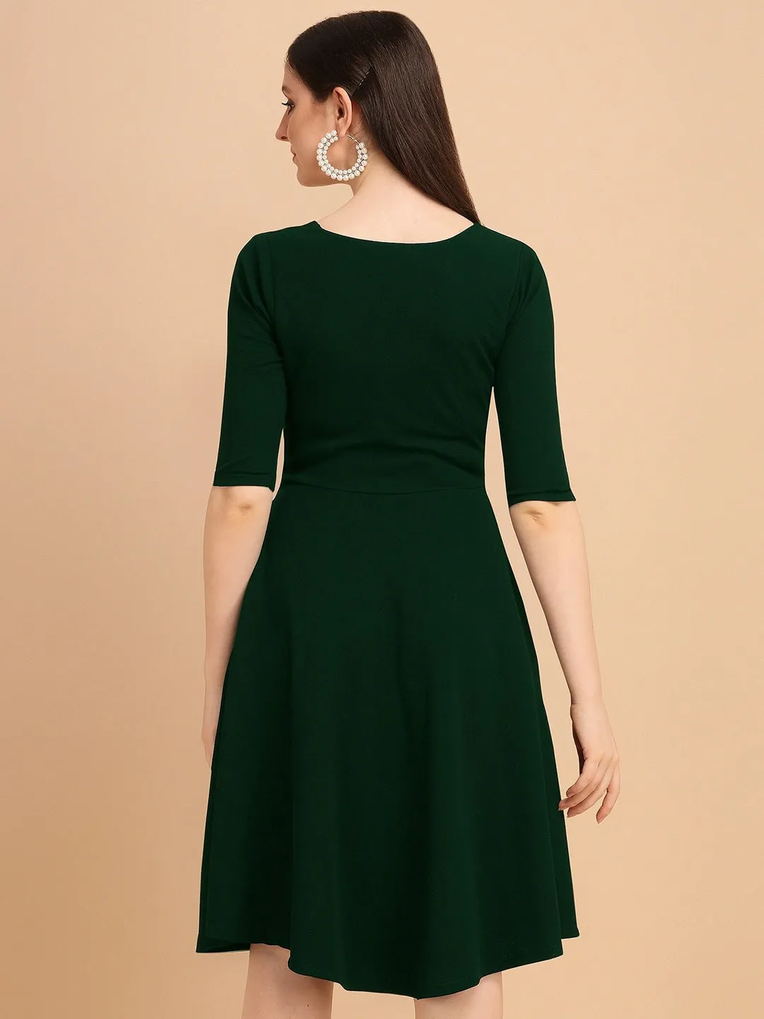 Classic Knit Fit & Flare Mini Dress