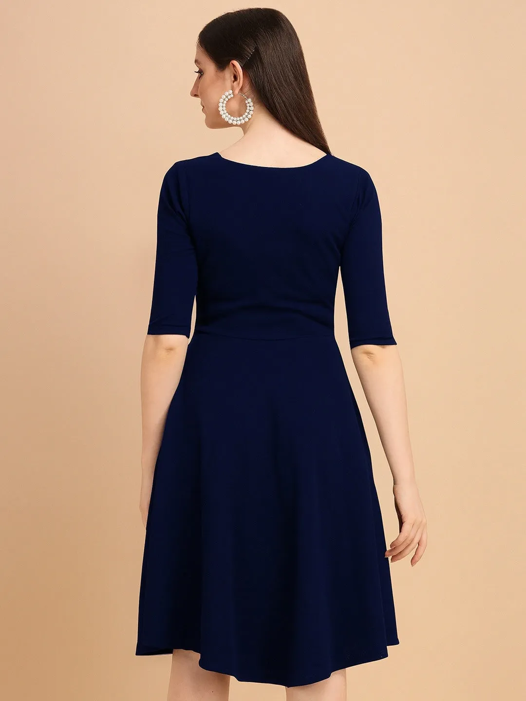 Classic Knit Fit & Flare Mini Dress