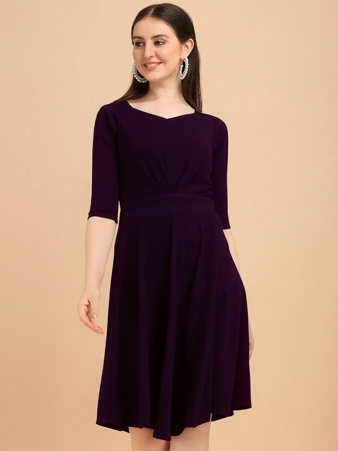Classic Knit Fit & Flare Mini Dress