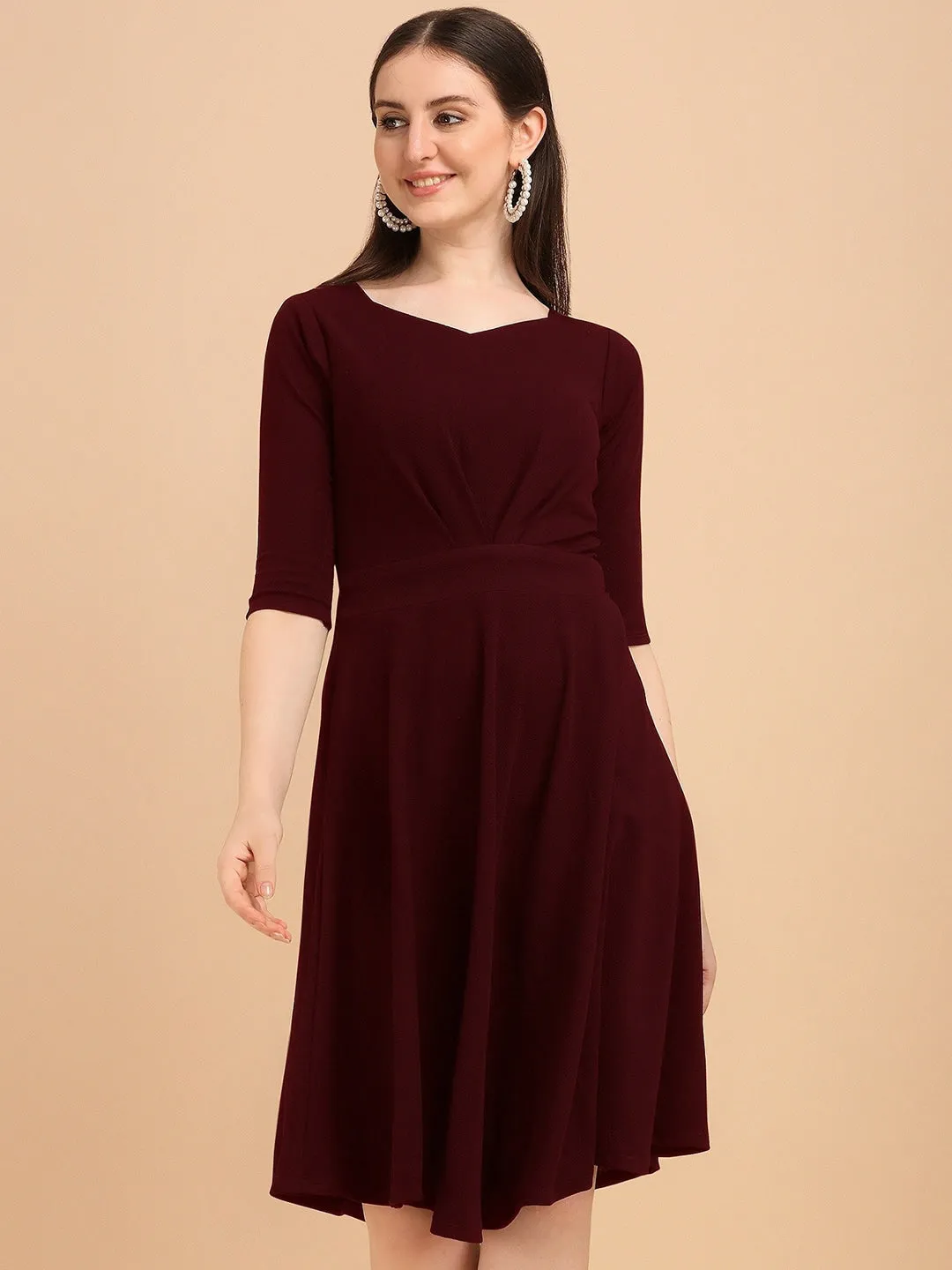 Classic Knit Fit & Flare Mini Dress