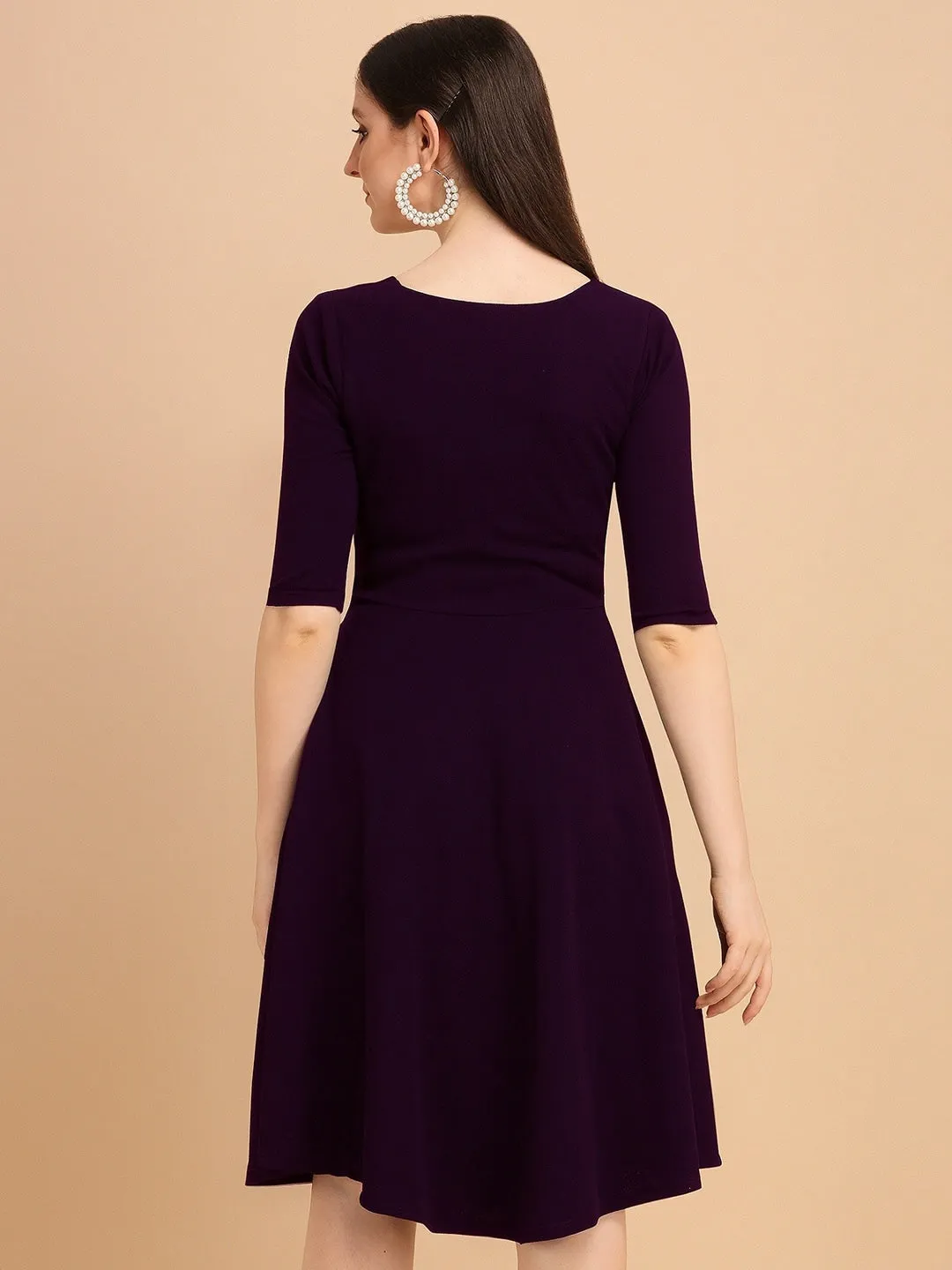 Classic Knit Fit & Flare Mini Dress