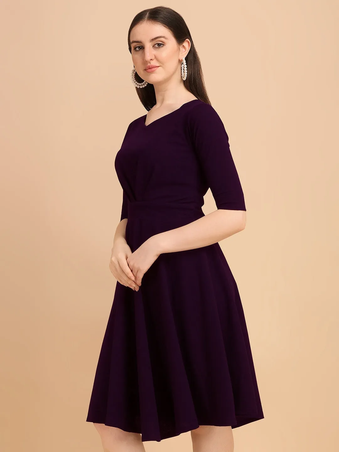 Classic Knit Fit & Flare Mini Dress
