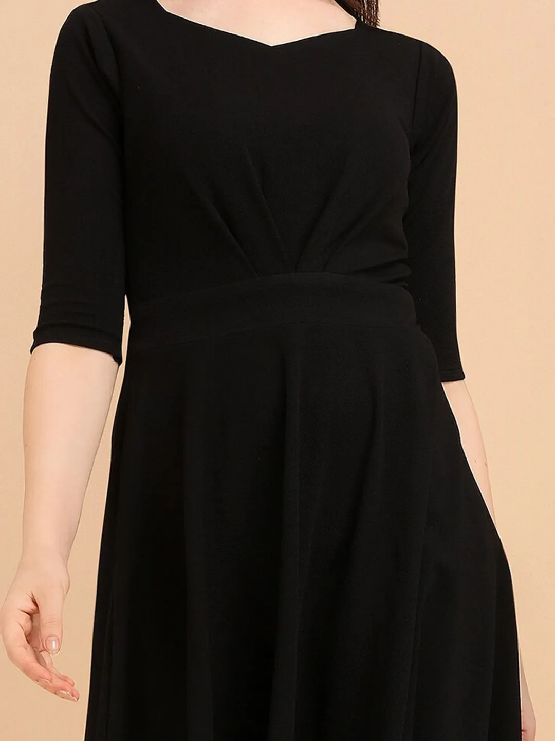 Classic Knit Fit & Flare Mini Dress