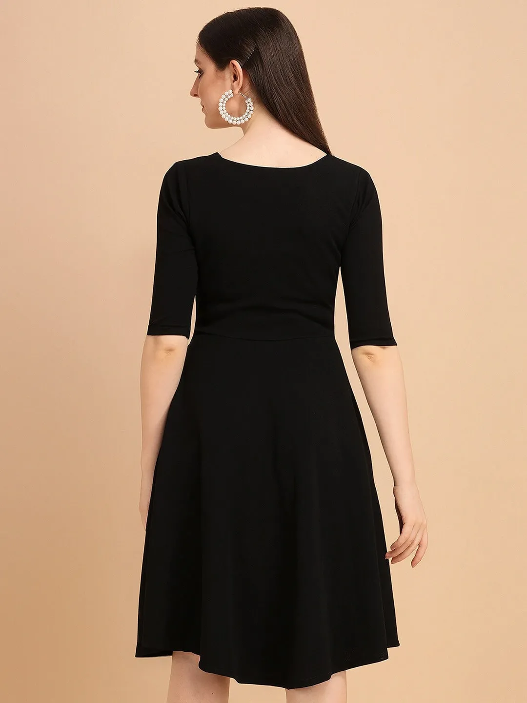 Classic Knit Fit & Flare Mini Dress