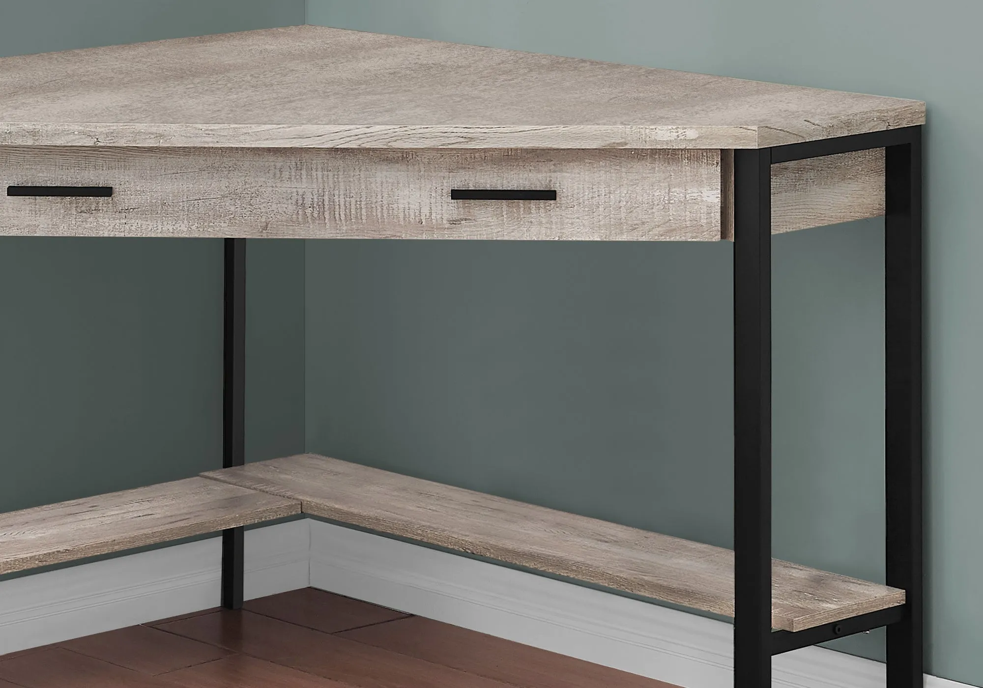 Computer Desk - 42"L / Taupe Reclaimed Wood Corner
