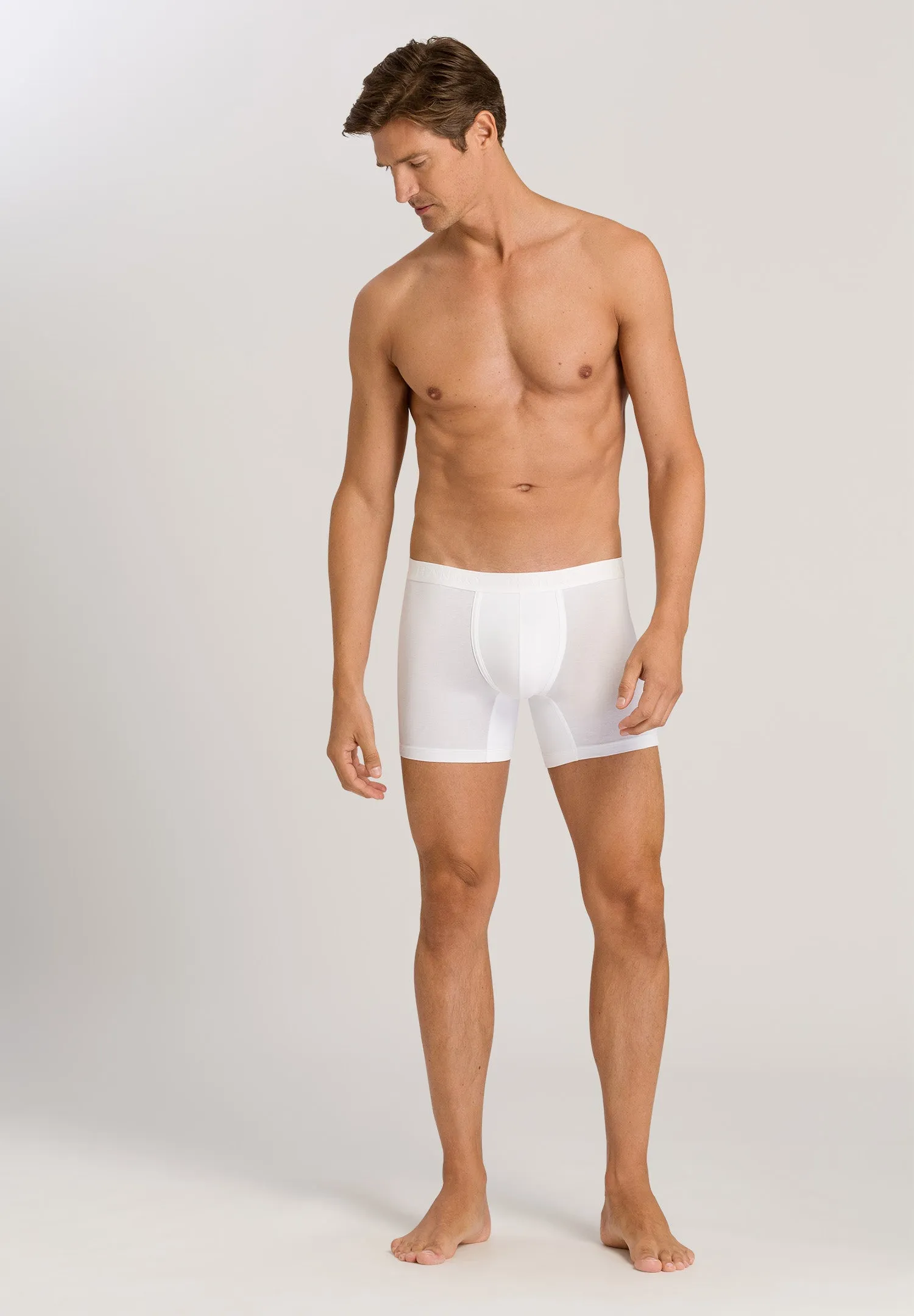 Cotton Essentials Cotton Long Boxer Brief | All White 73103-0100