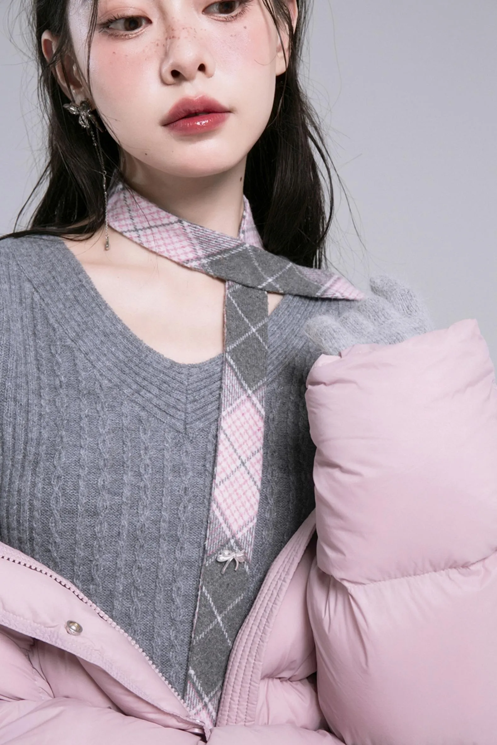 Curve-Shape Wool Knit Dress
