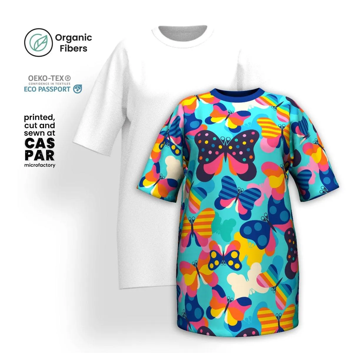 FLYRAVE turquoise - T-shirt dress (organic cotton)