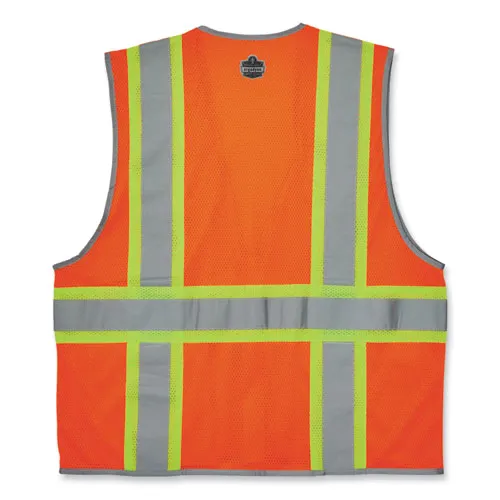 Glowear 8246z-s Single Size Class 2 Two-tone Mesh Vest, Polyester, 3x-large, Orange