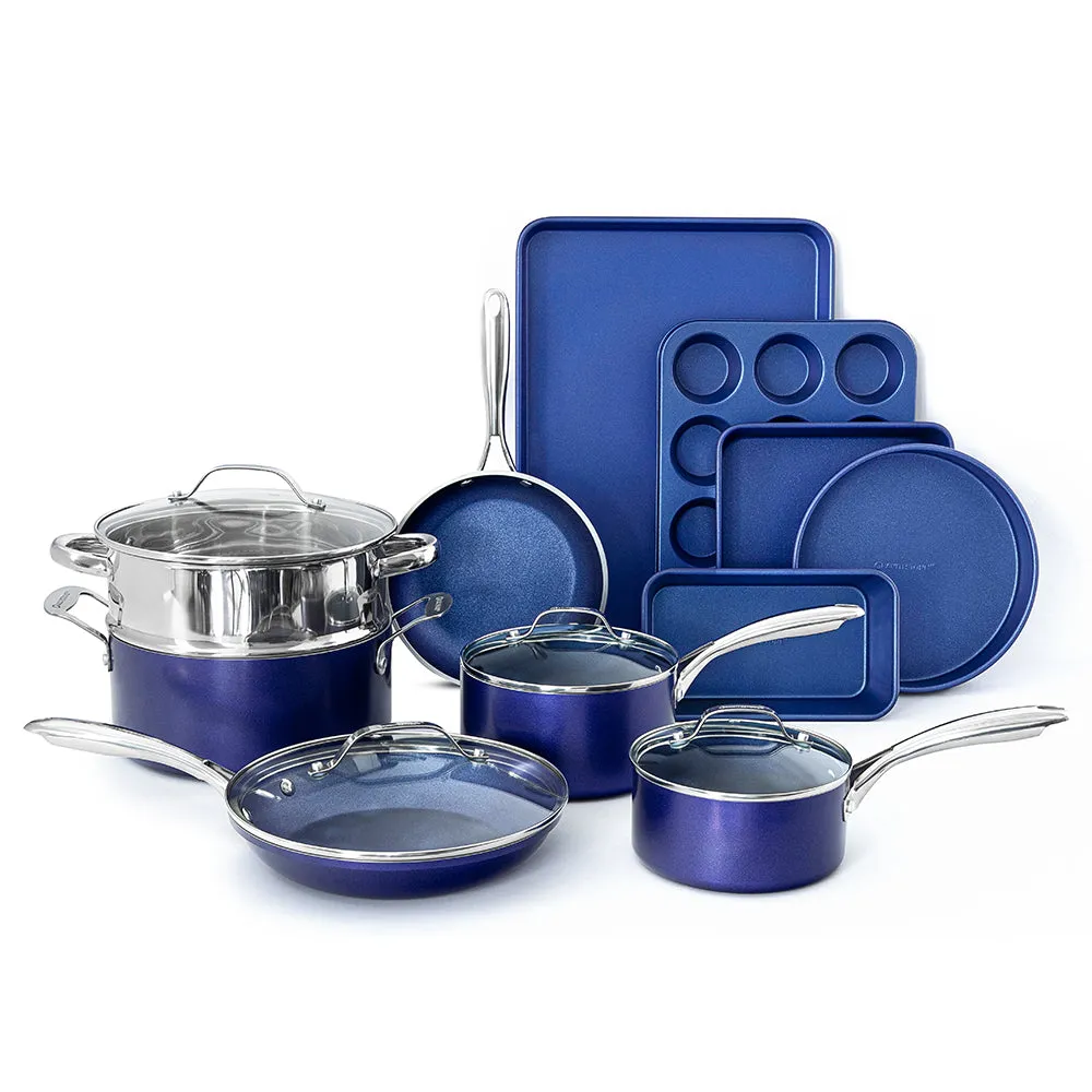 Granitestone Blue Basics 15 Piece Cook & Bake Essentials Set