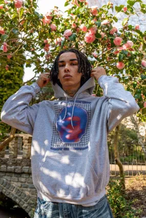 Heavyweight Hoodie in Grey With Lost in Motion Print