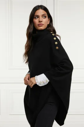 Holland Cooper Roll Neck Cape in Black