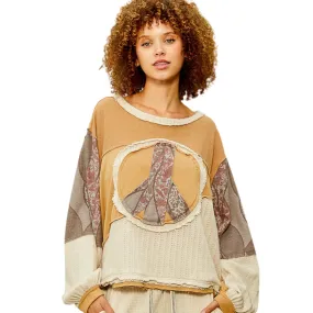 Long Sleeve Peace Emblem Top