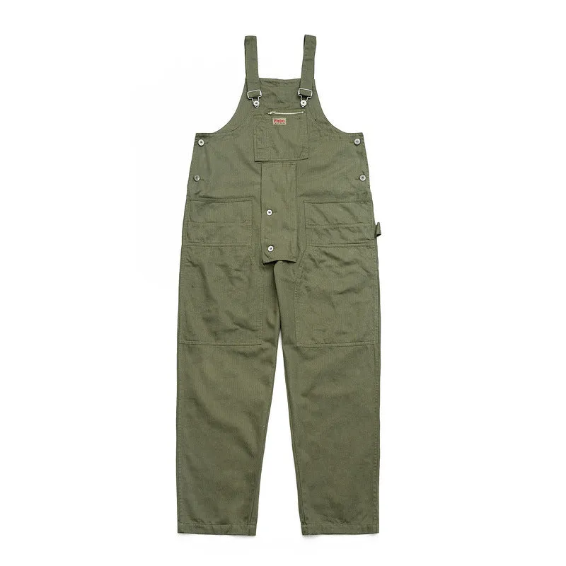Man Fall Outfits Cargo Pants Overalls Men'S Casual Jumpsuit Solid Color Loose Worker Suspenders