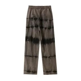 Man Fall Outfits Cargo Pants Tie-Dyed Jeans Men's Retro Distressed Loose Straight Wide-Leg Pants