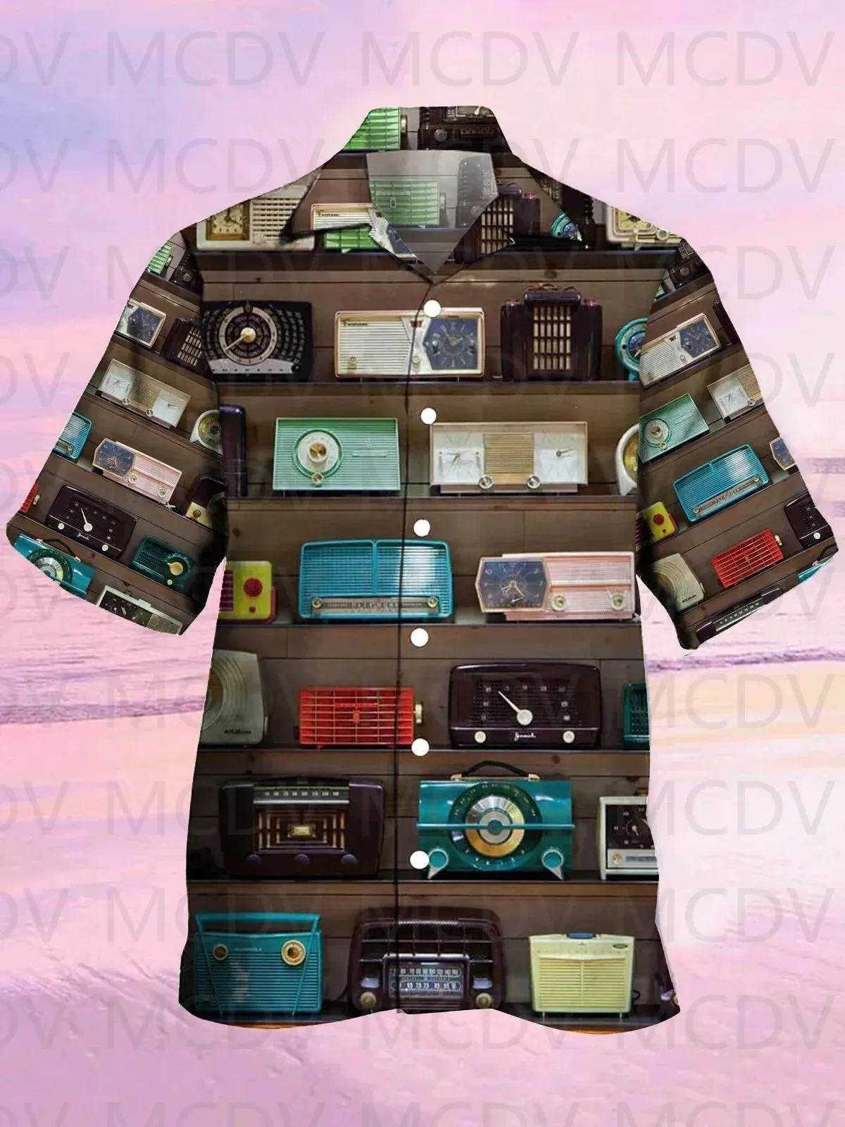 Men's For Women's Hawaiian Shirt Retro Magnetic Tapes Printed Button