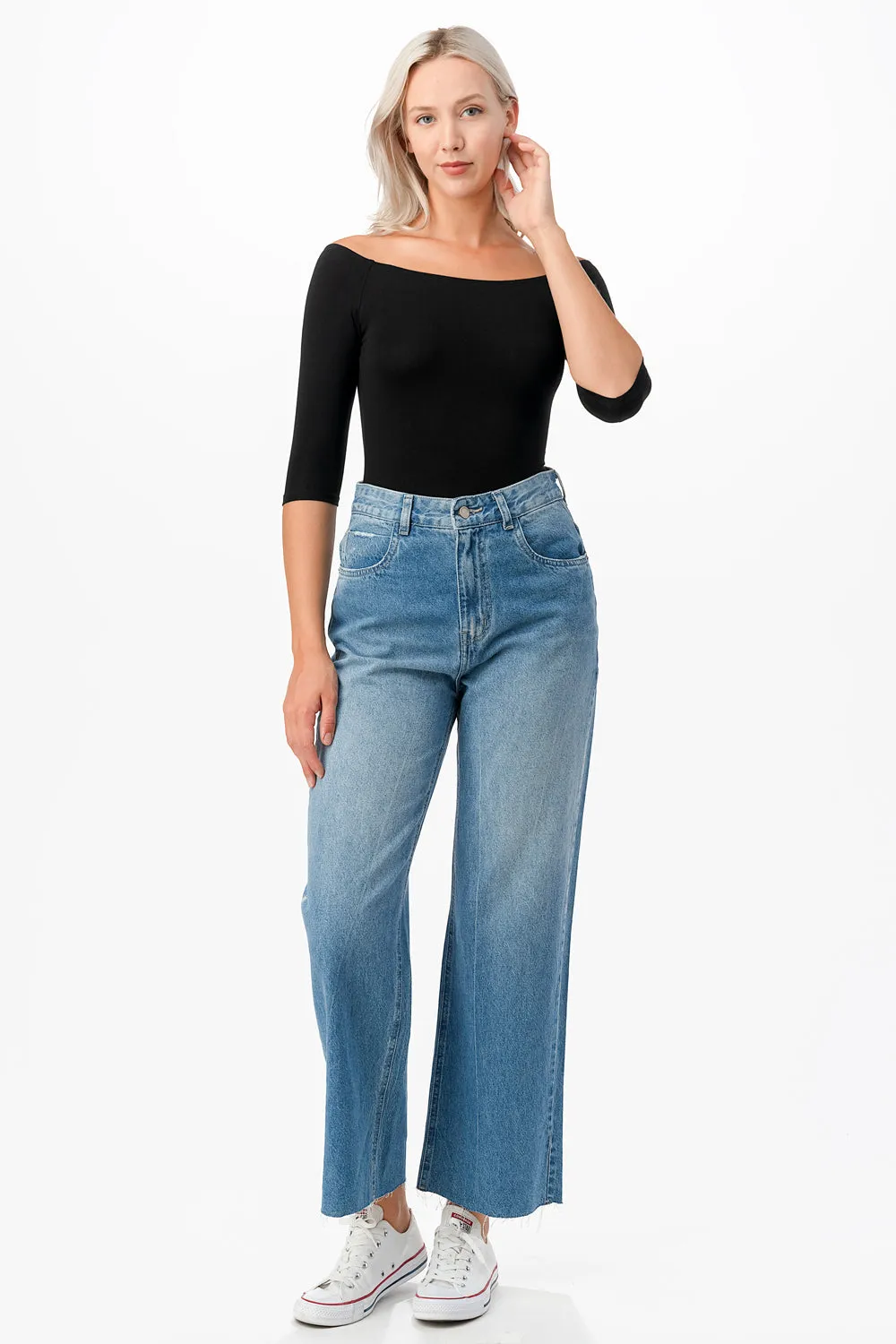 OFF-THE SHOULDER TOP-BURGUNDY