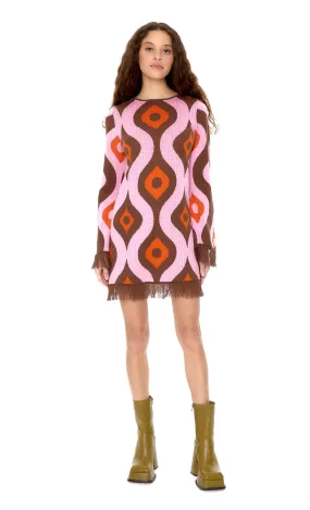 Sienna Fringe Knit Mini Dress