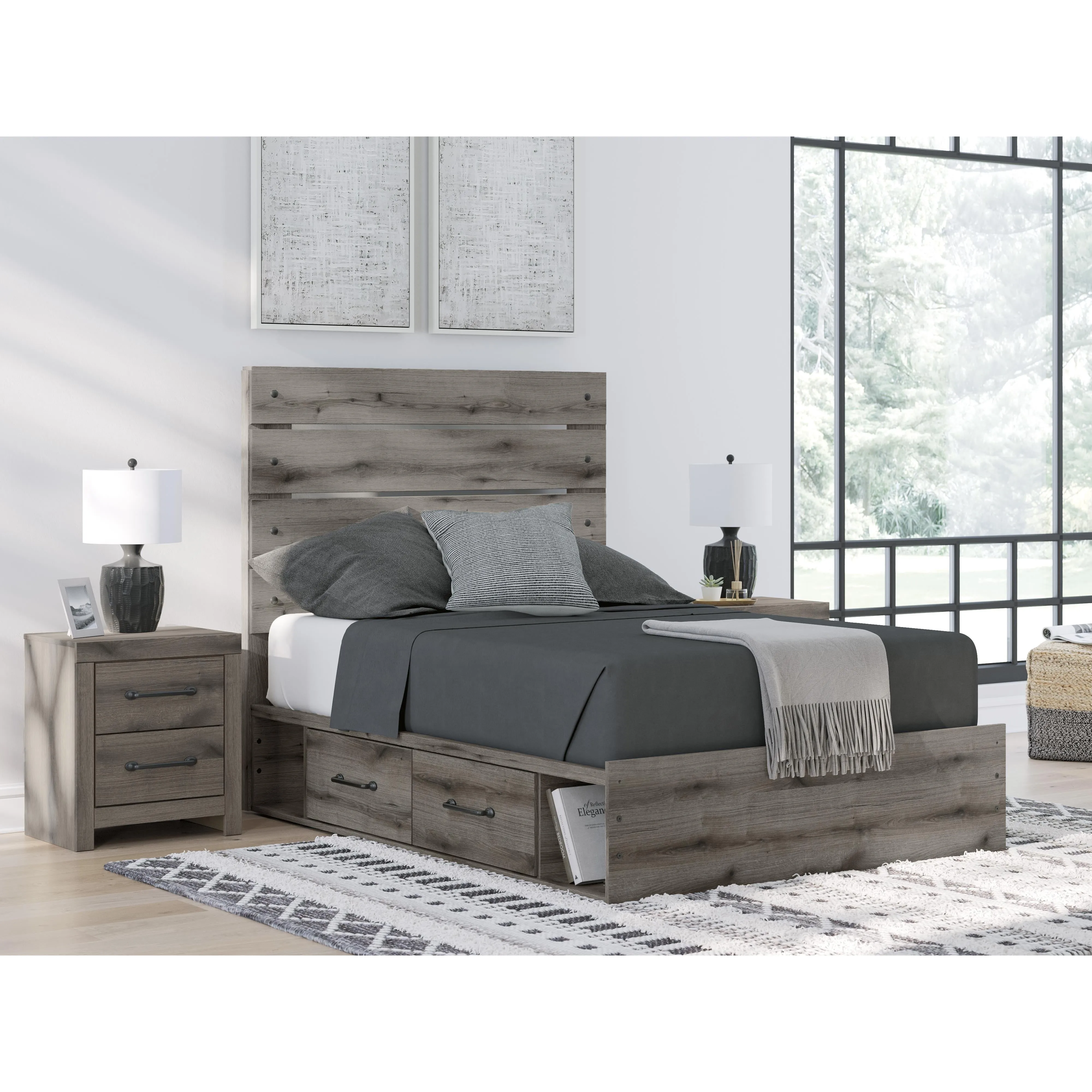 Signature Design by Ashley Graystorm Full Panel Bed with Storage PCB2405-55/PCB2405-150/B100-12