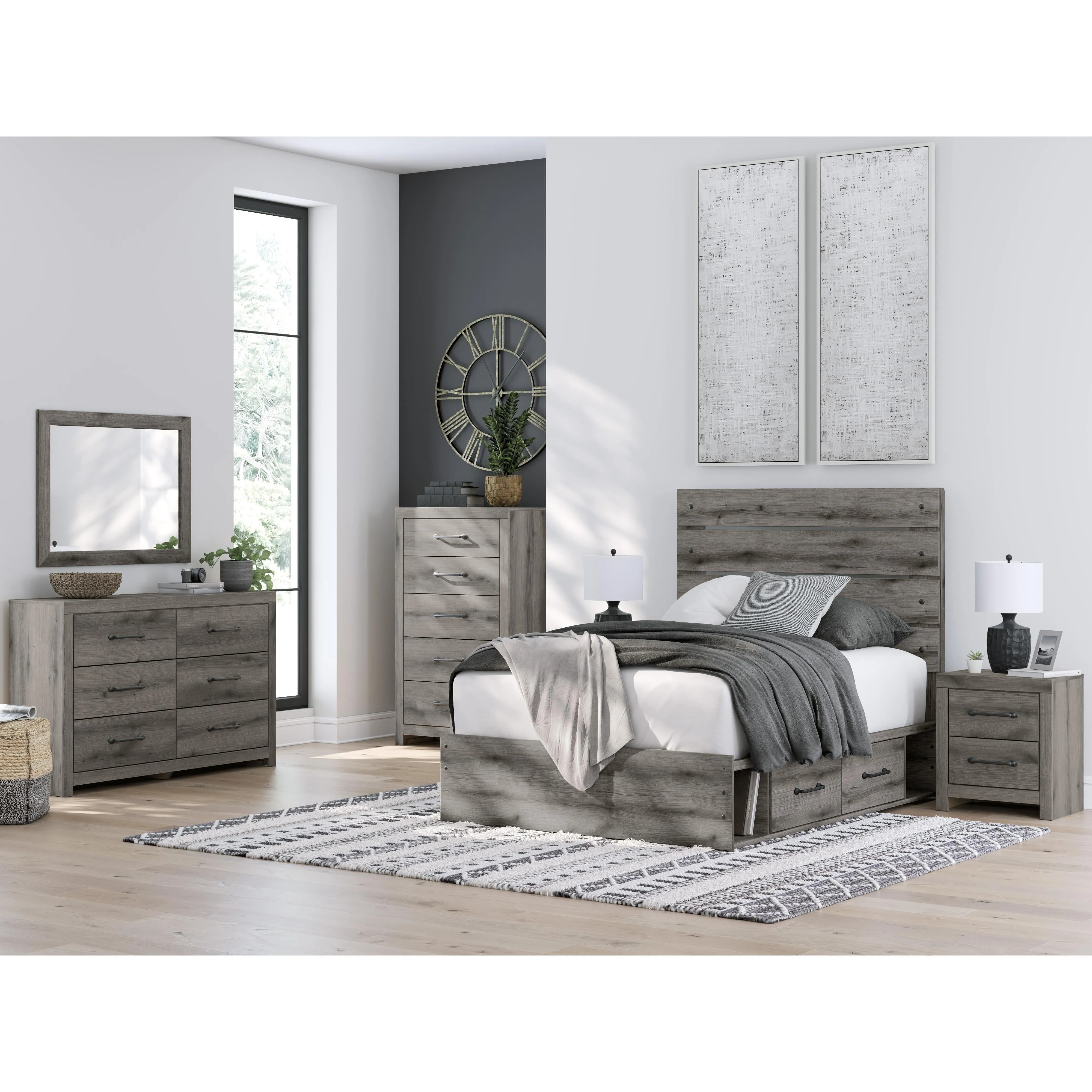 Signature Design by Ashley Graystorm Full Panel Bed with Storage PCB2405-55/PCB2405-150/B100-12