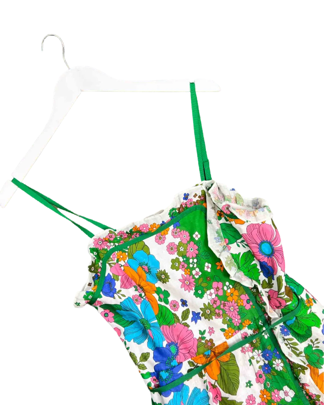 Size 1 (S) | Zimmermann Multicoloured Floral Riders Ruffled Linen Midi Dress