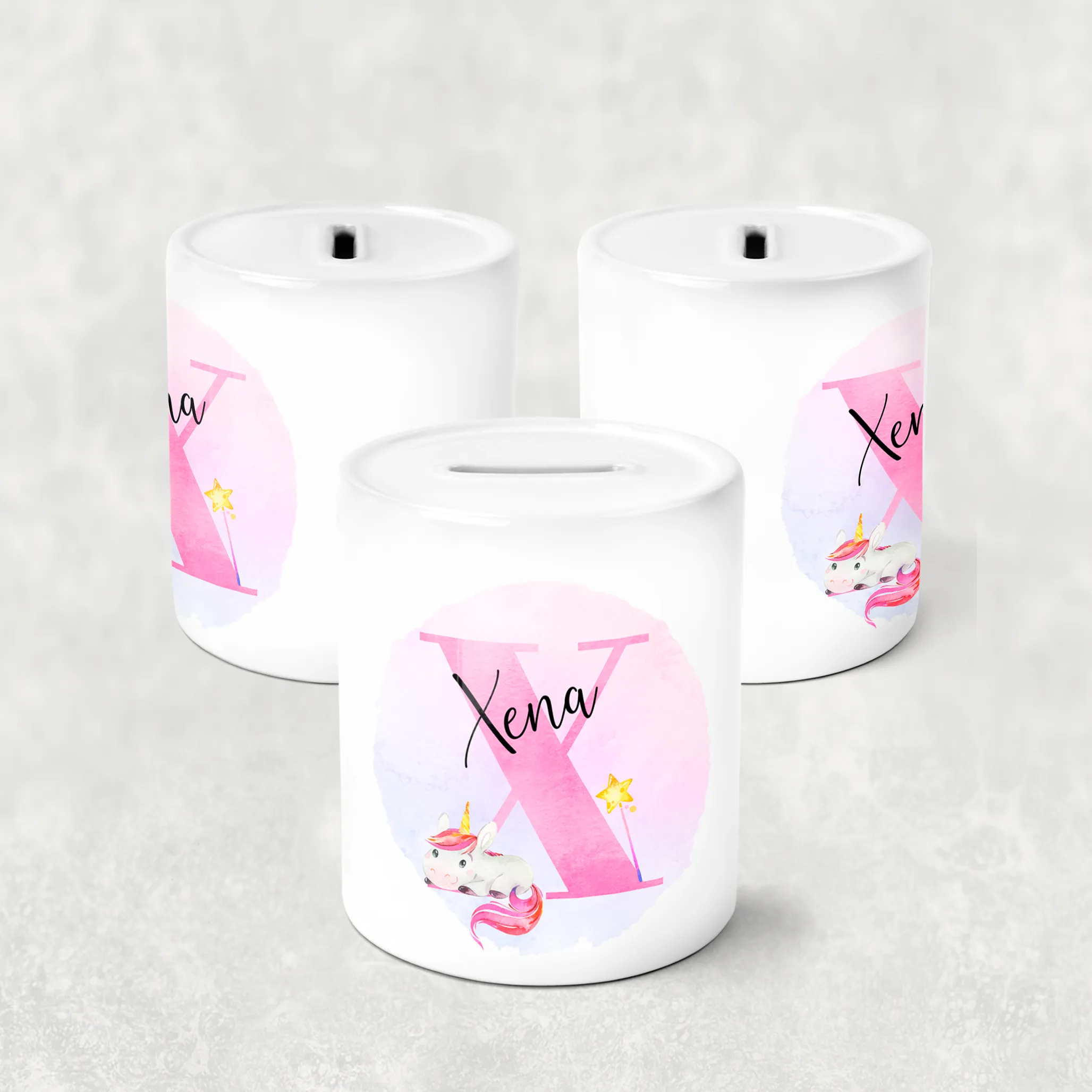 Unicorn Alphabet Money Pot