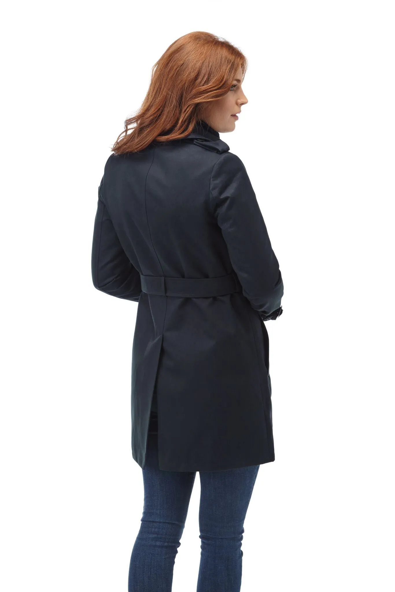 Women's Windsor Trench Rain Coat - Navy